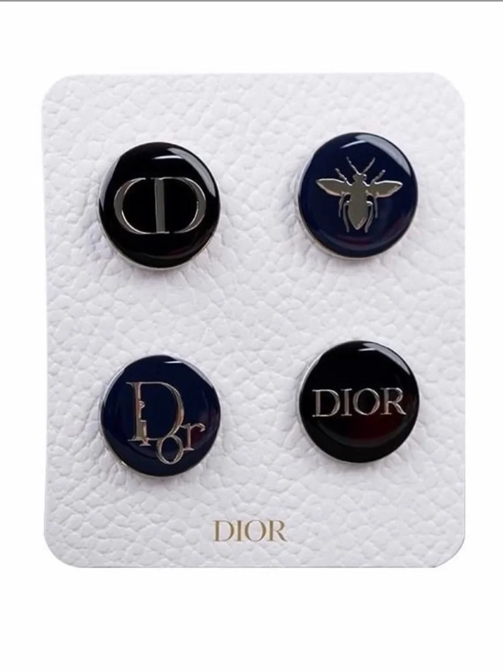 DIOR Christian Dior Novelty Limited Pin Badge Set of 4 Brooch Pins DIOR CD Bee